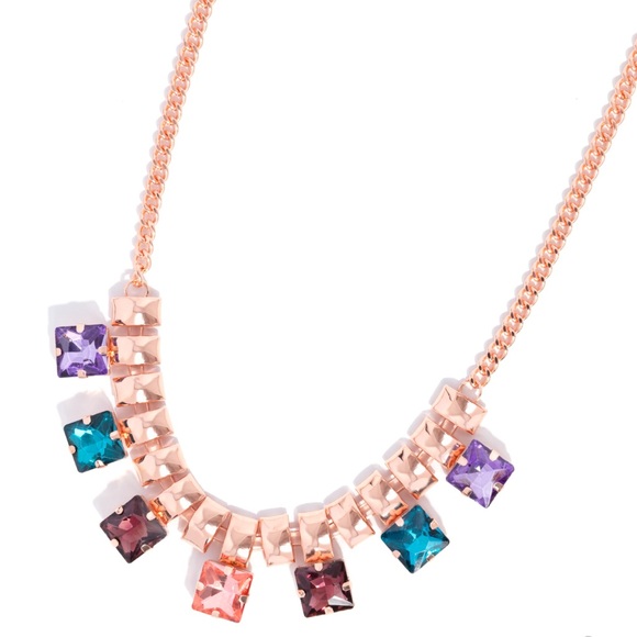 NWT Copper Multi-Color Gems Necklace & Earrings Set - Picture 4 of 5